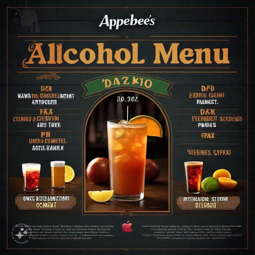 Applebees Alcohol menu