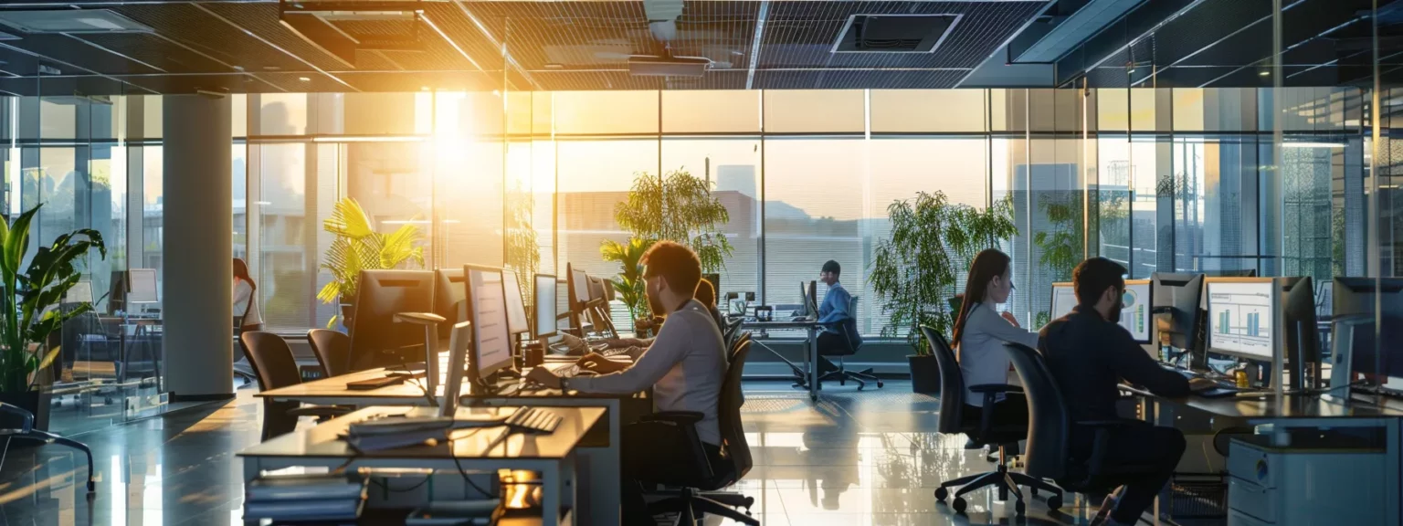 The Benefits of Implementing Enterprise Search Software in Your Organization Corporate office with multiple employees using enterprise search software